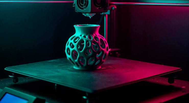 Lattice print mid-extrusion on a SPECOPS 3D printer bed